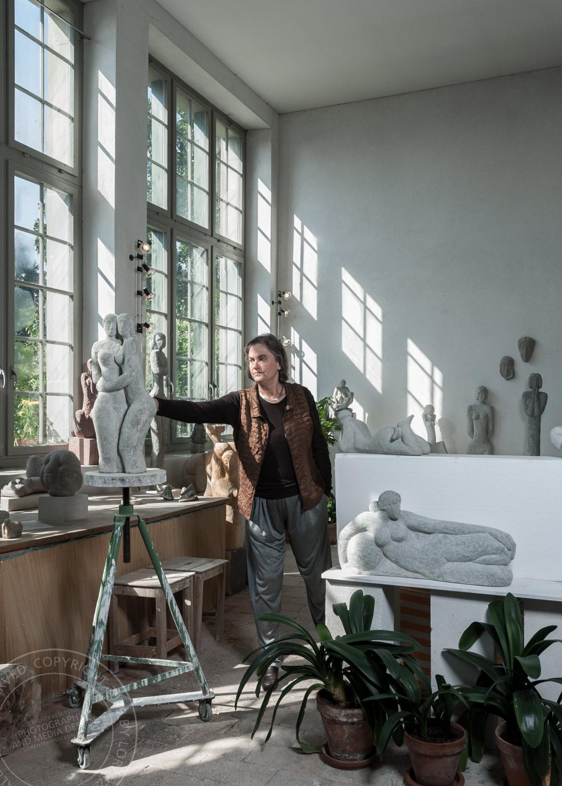 Eva Ehrismann im Atelier Schloss Teufen, September 2006 | Lorenz Ehrismann